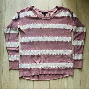 American Eagle Outfitters Dusty Pink Lace Detail Sweater